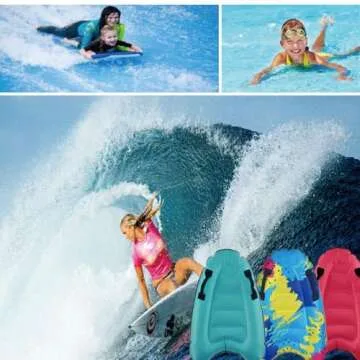 Inflatable Surf Body Board with Handles for Kids & Adults