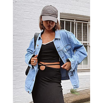 Stylish Justalwart Oversized Denim Jacket for Women