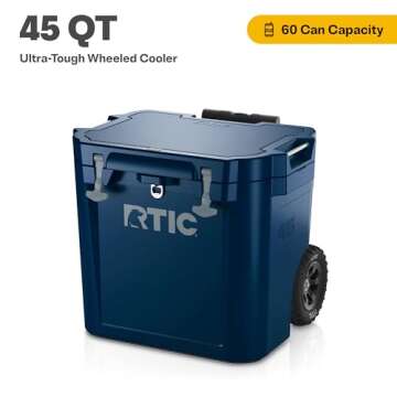 RTIC 45 QT Wheeled Ultra-Tough Cooler - Perfect for All Outdoor Adventures