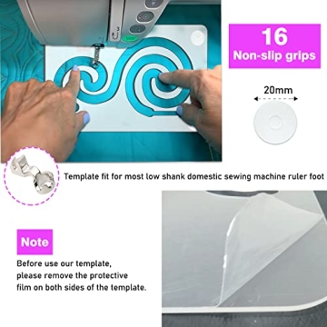 Kapyoo Free Motion Quilting Templates Set for All Levels