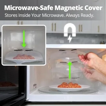HOVER COVER Magnetic Microwave Splatter Cover for Food