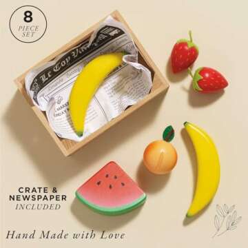 Le Toy Van Honeybake Collection Fruits '5 A Day' Food Crate Premium Wooden Toys for Kids Ages 3 Year...
