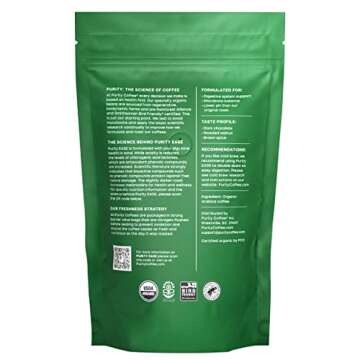 Purity Coffee EASE Dark Roast Low Acid Organic Coffee - USDA Certified Organic Specialty Grade Arabi...