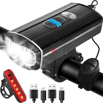 Voph Bike Lights, 5+4 Modes Motion Sensor Rechargeable Bike Light for Night Riding, USB LED Bike Lig...
