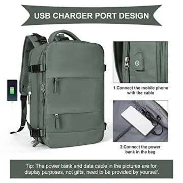 Coowoz Waterproof Travel Backpack with USB Charging Anti-Theft