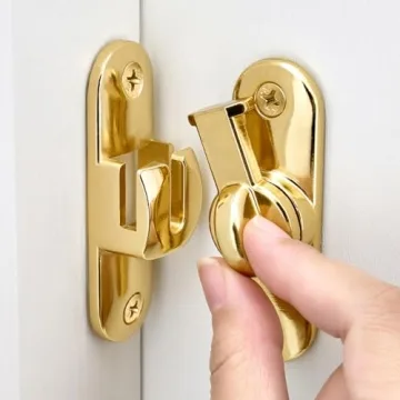 INIRET Gold 90/180 Degree Barn Door Latches for Home Safety