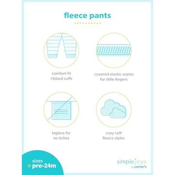 Comfortable Unisex Baby Fleece Pants - Simple Joys by Carter's