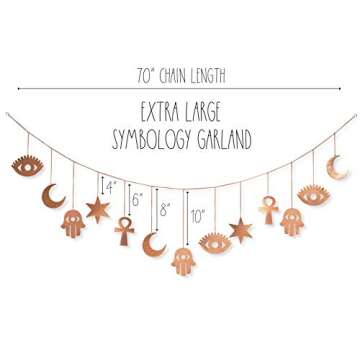 My Urban Crafts Large Celestial Symbology Hamsa Wall Hanging - Hamsa Wall Decor - Evil Eye Decor - W...