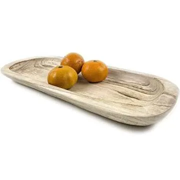 Handmade EWEIGEER Wooden Fruit Snack Serving Tray 16.2"