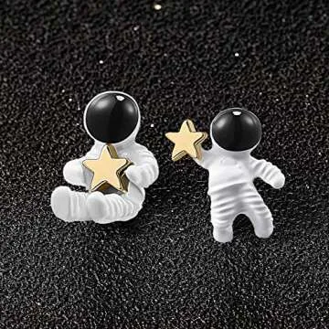 Hicarer Astronaut Stud Earrings - Cute Space-Themed Jewelry