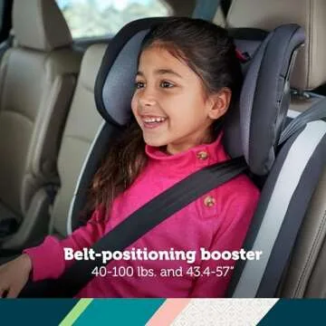 Safety 1st Boost-and-Go All-in-1 Harness Booster car seat, 3-in-1 Booster for Extended use: Forward-Facing Harness, high-Back Belt-Positioning Booster and Backless Booster, Dunes Edge
