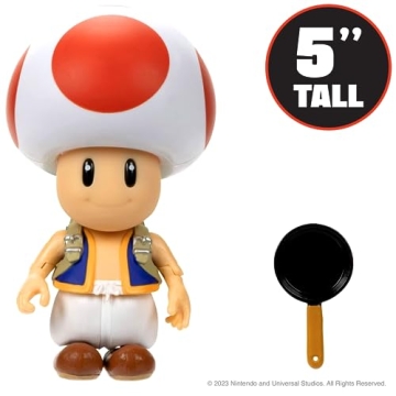 Toad Figure from Super Mario Bros. Movie with Frying Pan