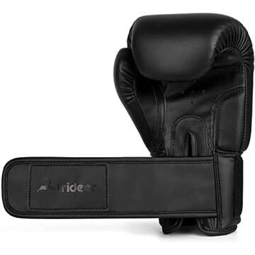 Trideer Pro Grade Boxing Gloves for Men & Women, Kickboxing Bagwork Gel Sparring Training Gloves, Muay Thai Style Punching Bag Mitts, Fight Gloves (Black, 8 oz)