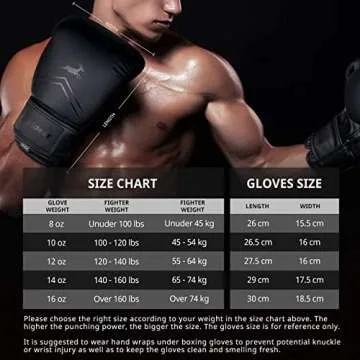 Trideer Pro Grade Boxing Gloves for Men & Women, Kickboxing Bagwork Gel Sparring Training Gloves, Muay Thai Style Punching Bag Mitts, Fight Gloves (Black, 8 oz)