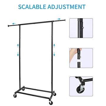 Fishat Portable Rolling Clothing Rack for Home & Dorms