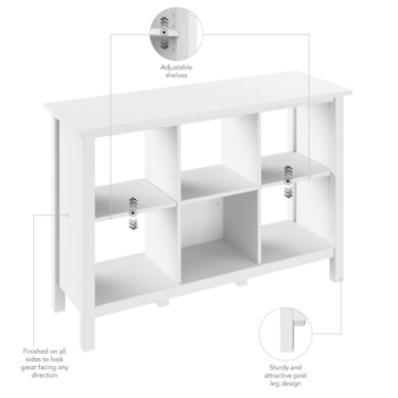 Bush Furniture Broadview 6 Cube Organizer Pure White Storage