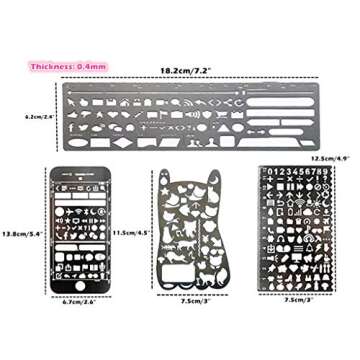 Durable Bullet Journal Stencil Set for Creative Projects