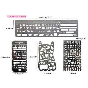 Durable Bullet Journal Stencil Set for Creative Projects