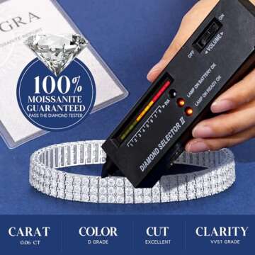 CACESTONE Moissanite Tennis Bracelet for Women 925 Silver