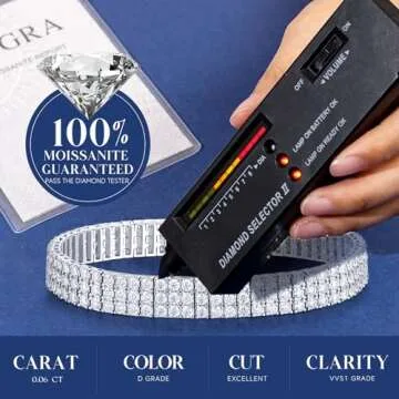 CACESTONE Moissanite Tennis Bracelet for Women 925 Silver