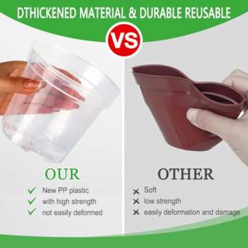 4 Inch Clear Nursery Pots for Plants, Plastic Plant Pot with Drainage Holes, Sturdy Thickened Seed Starter Pots, Small Transparent Seedling Pots with 30 Pcs Plant Labels and Soil Screens, (30 Pack)