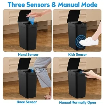 KOEYLE Touchless Garbage Can - 2 Pack, 2.2 Gallon