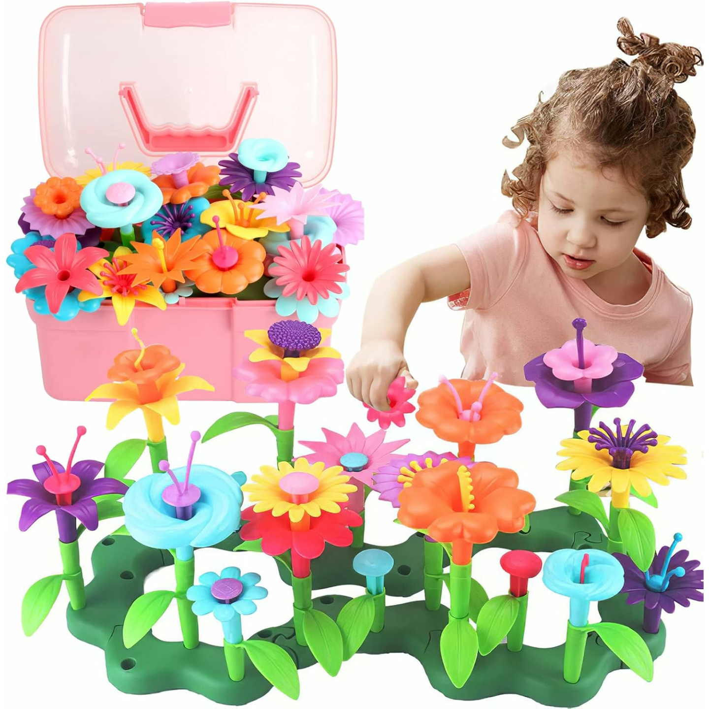 STEM Flower Garden Building Toy for Kids Aged 3-7