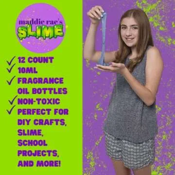 Maddie Rae's Slime Yummy Scented Oils (12 Pack) - X Large 10ml (.34 oz) Natural Food Fragrance Bottles for Diffusers, Aromatherapy, Essential Oil, DIY Candle & Soap Making, Crafts, Supplies, Gift