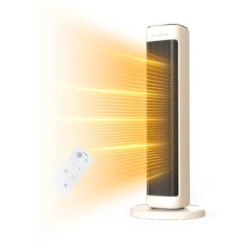 AIRMATE 25" Space Heater for Indoor Use Large Room, Ceramic Tower Electric Heater with Thermostat, O...