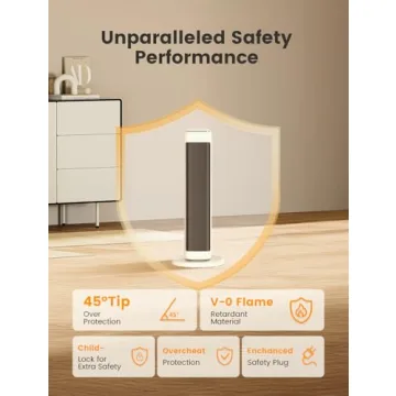 AIRMATE 25" Space Heater for Indoor Use Large Room, Ceramic Tower Electric Heater with Thermostat, Oscillating Room Heater with Timer, Remote Control, Overheat Protection Heater for Bedroom(Beige)