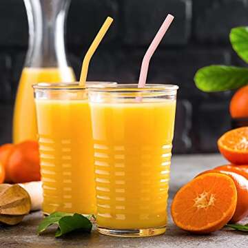 Eco-Friendly Reusable Black Silicone Straws 8 Pcs with Brushes