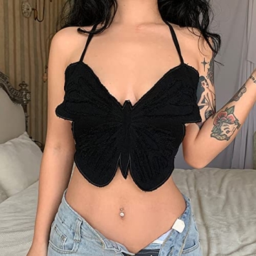 Stylish SFBBCLOZ Butterfly Crop Top for Women