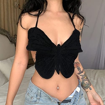 Stylish SFBBCLOZ Butterfly Crop Top for Women