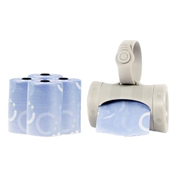 Ubbi On The Go Gray Bag Dispenser and Waste Disposal Bags Refill, Lavender Scented, Baby Savings Bun...