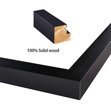 Egofine 11x11 Picture Frames 4 PCS, Made of Solid Wood Covered by Plexiglass for Pictures 4x4/8x8 wi...