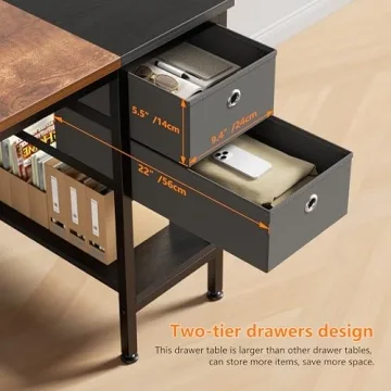 HOMIDEC Office Desk with Drawers 55 inch for Home Office