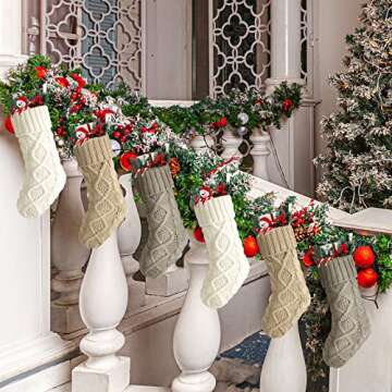 Hungdao Knitted Christmas Stockings Set - 12 Vintage Designs