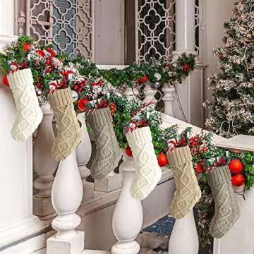 Hungdao Knitted Christmas Stockings Set - 12 Vintage Designs