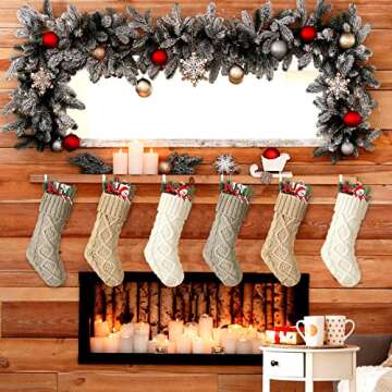 Hungdao Knitted Christmas Stockings Set - 12 Vintage Designs