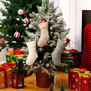 Hungdao Knitted Christmas Stockings Set - 12 Vintage Designs