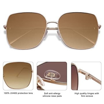 Stylish SOJOS Oversized Square Sunglasses for All