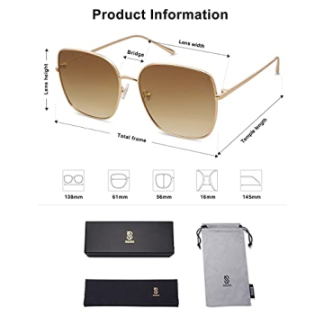 Stylish SOJOS Oversized Square Sunglasses for All
