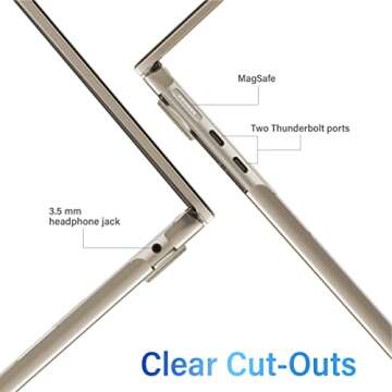 IBENZER Compatible with 2025 2024 2023 2022 MacBook Air 13 inch Case M3 A3113 M2 A2681, Hardshell Case & KeyboardCover & ScreenFilm & Type-C Adapter for Mac Air 13.6, Crystal Clear, AT13-KK-CYCL+2TC