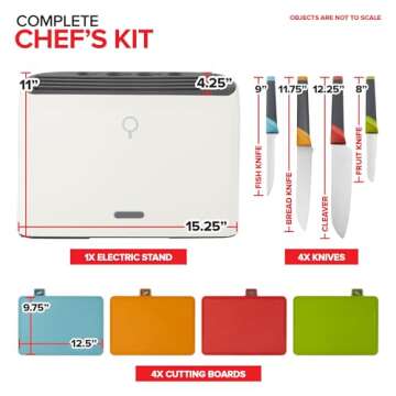 Modern Innovations Smart Cutting Boards and Knife Set, Self Cleaning Cutting Board & Knives Holder, ...