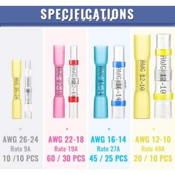 210pcs Heat Shrink Wire Connectors Sopoby 135 pcs Heat Shrink Crimp Butt Connectors Mixed with 75 pc...