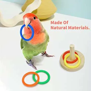 Bird Toys For Parakeets,5pcs Parrot Toys Set （Include Bird Basketball Toy、Bird Skateboard、Bird...