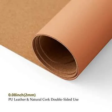 Compact Cork Desk Mat - Small Dual-Sided Desk Pad for Office and Home - Desk Organization and Accessories - Ideal for Large Mouse Pad and Small Desk Mats on Top of Desks(Brown,23.6"x 11.8")