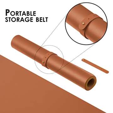 Compact Cork Desk Mat - Small Dual-Sided Desk Pad for Office and Home - Desk Organization and Accessories - Ideal for Large Mouse Pad and Small Desk Mats on Top of Desks(Brown,23.6"x 11.8")