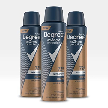 Degree Antiperspirant Deodorant Dry Spray 72 Hour Sweat and Odor Protection Hero Men's Deodorant Spr...