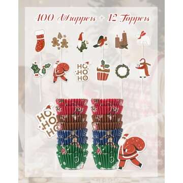Bake Choice Christmas Cupcake Liners with 400 Mini Liners